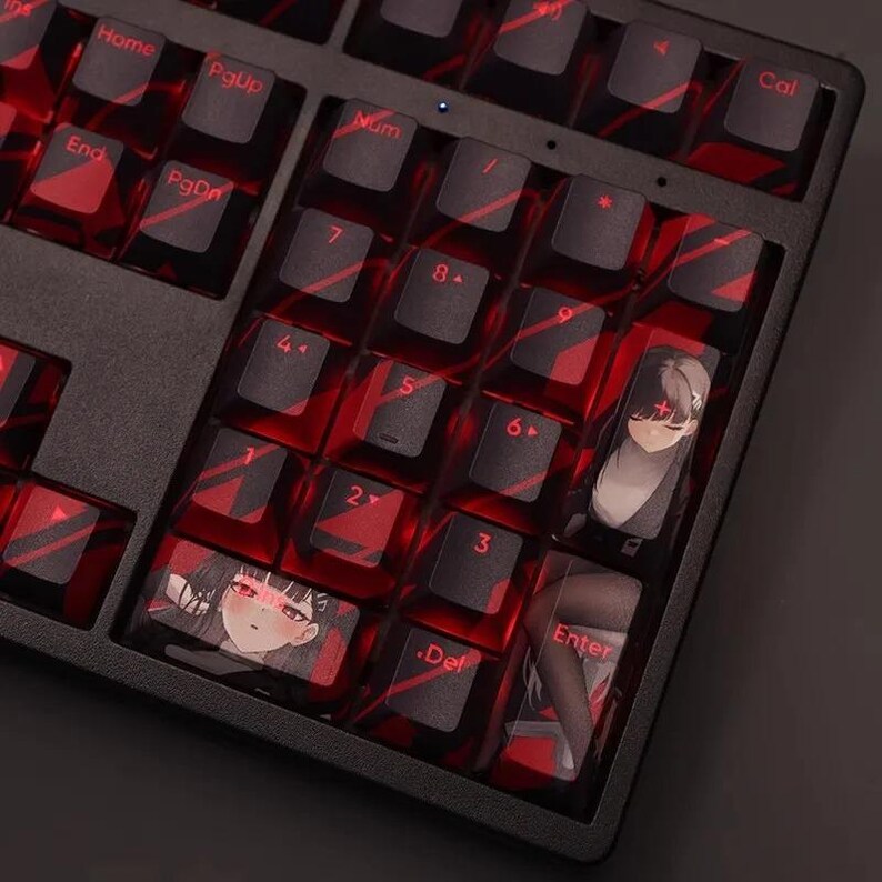 Pgdn Keyboared Key Blue Archive Hanekawa Hasumi PBT Keycap Set, Anime Mechanical Keyboard ...