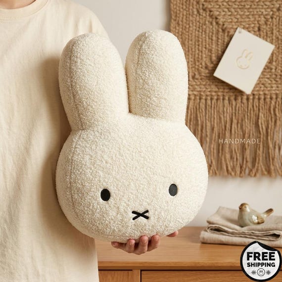 Miffy Plush Toy, Kawaii Bunny Pillow, Soft Doll Cushion, Nursery Decor Toy
