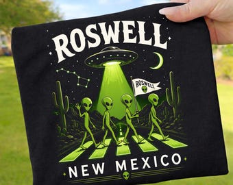 Roswell New Mexico Alien Walking Across PNG, Retro UFO Alien Sublimation Design, Funny Extraterrestrial Graphic PNG (Digital Download)