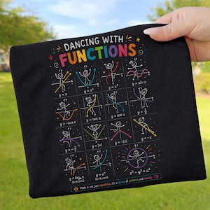 Dans med funktioner PNG, sublimeringsdesign för matematiklärare, rolig algebra-trigonomisk graf PNG, presentfil för matematiknörd-affisch för klassrum