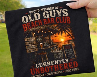 Oude mannen strandbar club PNG, grappig sublimatieontwerp voor een pensioen, T-shirt met de tekst "Momenteel niet gestoerd", strandbar cadeau digitale download PNG-bestand