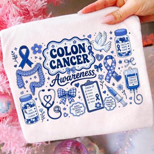 Colon Cancer Awareness PNG Bundle, Blue Ribbon Medical Sticker Sheet Sublimation Design, Survivor Support Clipart, Digital Download PNG