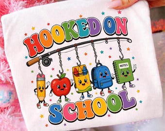 Terug naar school PNG: Verslaafd aan school, schattig ontwerp voor schoolspullen, T-shirt voor de eerste schooldag, digitale download