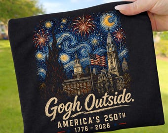 Gogh poza PNG, projekt koszulki patriotycznej Van Gogha, 250. rocznica Ameryki 1776-2026, Gwiaździsta noc 4 lipca, sublimacja, pobieranie cyfrowe