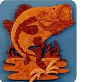 Large Mouth Bass Intarsia Project - Scroll Saw, Intarsia, Woodworking Project Plans