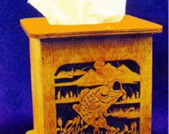 Tissue Dispenser with Largemouth Bass Scroll Saw Pattern - Woodworking Project Plan