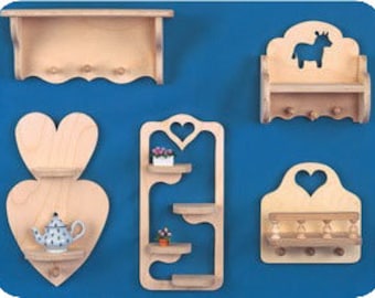 Country Shelf Project Set #1 - Scroll Saw, Woodworking Project Plans