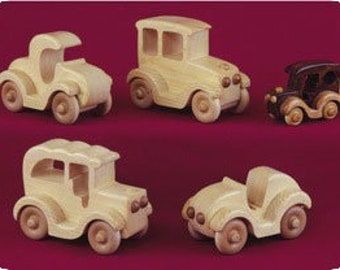 5 Toy Car Patterns in One - Wooden Toy Project, Scroll Saw, Woodworking Project Plan