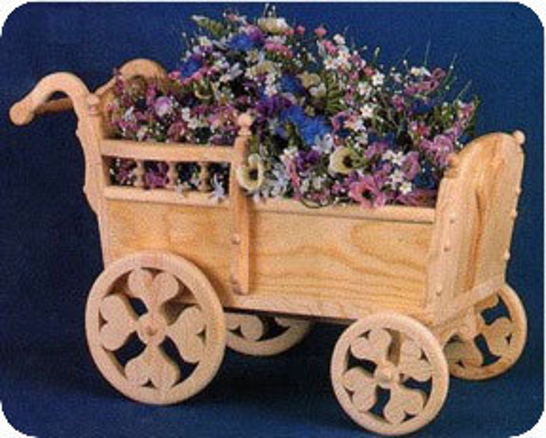 Baby Carriage Planter Project Scroll Saw Woodworking Etsy