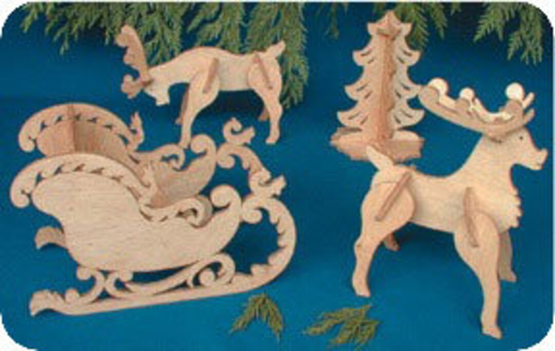 Christmas Reindeer Sleigh Project Scroll Saw, Woodworking Project Plans