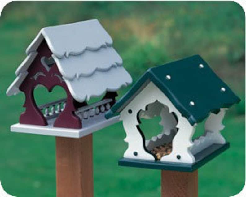 Scroll Saw Patterns Dp246 Enchanting Bird Feeder Etsy
