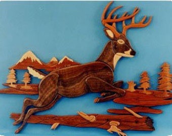 Deer On The Run Intarsia Project - Scroll Saw, Woodworking Project Plans