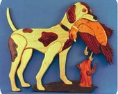 Hunting Dog Intarsia Project  - Scroll Saw, Intarsia, Woodworking Project Plans