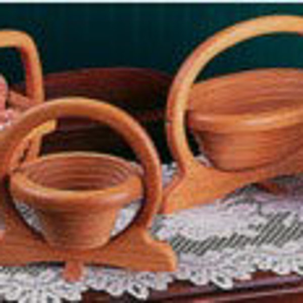 Four (4) Collapsible Scroll Saw Basket Projects - Woodworking Project Plans