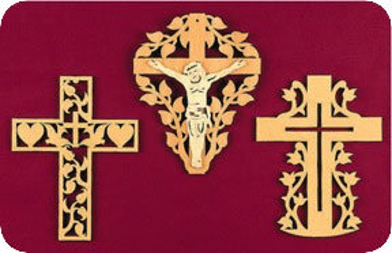 DP128-3 Easter Crosses Woodcraft Pattern Scroll Saw Patterns