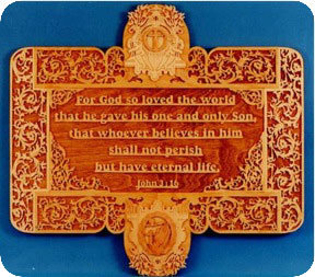 John 3:16 Bible Verse Wall Plaque - Scroll Saw, Fretwork, Woodworking ...