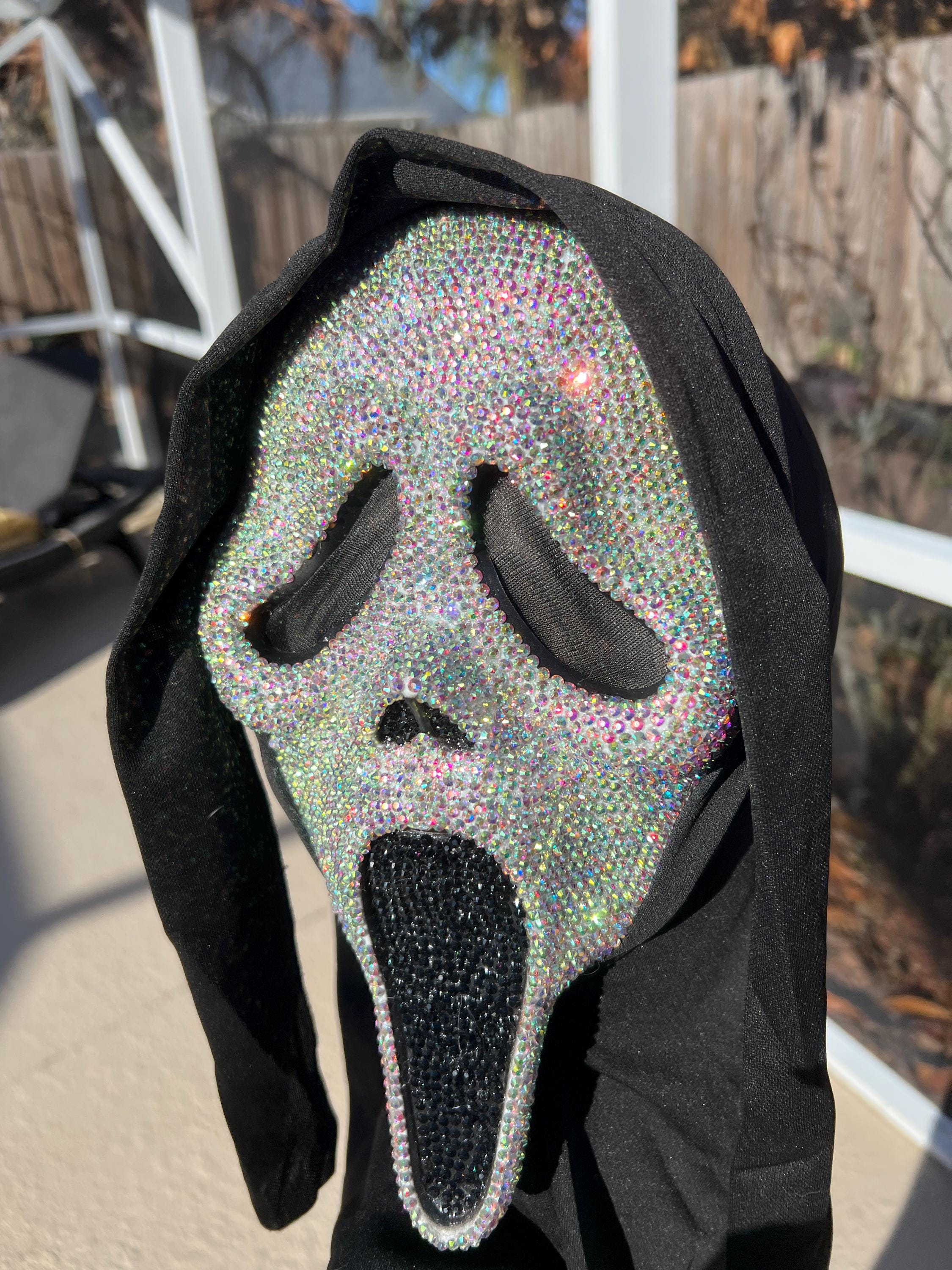 Iridescent Rhinestone Scream Mask - Etsy