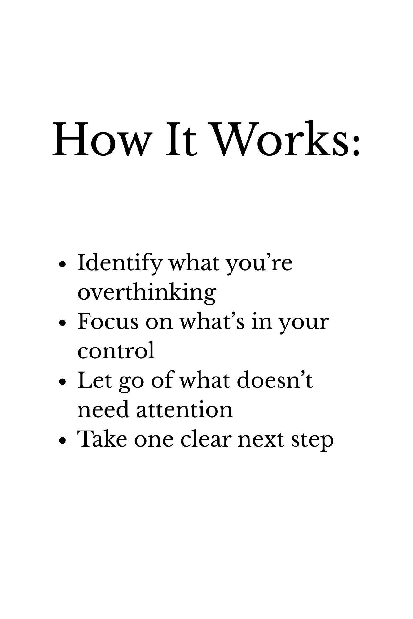 Overthinking Reset Worksheet | Stop Overthinking | Mental Clarity ...