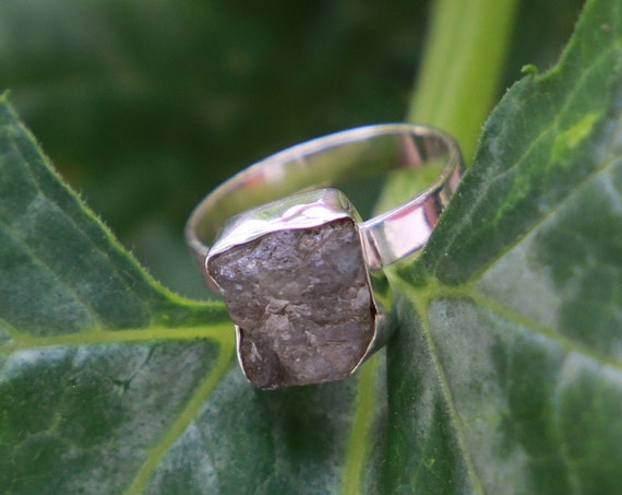 NATURAL LABRADORITE RING - Sterling silver - 925 ring - Raw Crystal - Rough Natural Crystal - Glowing Gemstone - Rare - Metaphysical Ring