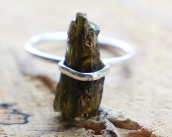 SMOKY QUARTZ RING - Raw Rough Gemstone - Sterling Silver Unisex Ring - Natural - Organic - Rustic - Powerful Crystal - Reiki - Yoga Jewelry