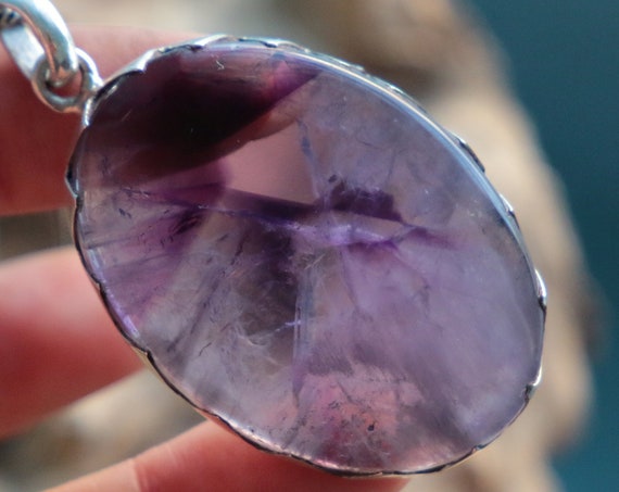PURPLE AMETHYST NECKLACE - 925 Sterling Silver - February Birthstone - Chakra - Crystal Jewellery - Zodiac Gift - High Quality Crystal