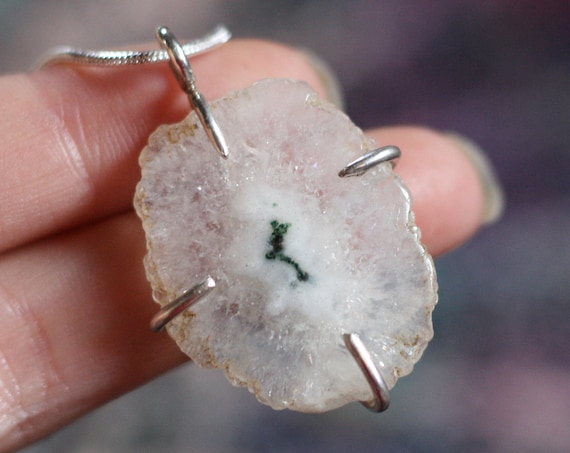 RARE SOLAR QUARTZ - Sterling Silver Necklace - Natural Quartz - Raw Crystal - Powerful - Energy - Freeform - Reiki Pendant - Handmade
