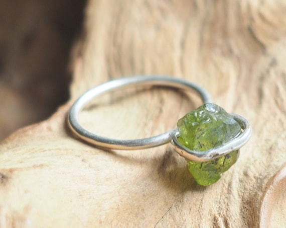 TOURMALINE STACK RING - Crystal Chip Ring - Sterling silver - 925 - Unpolished Rustic Gemstone - Organic Natural Crystal Ring - Bespoke gift