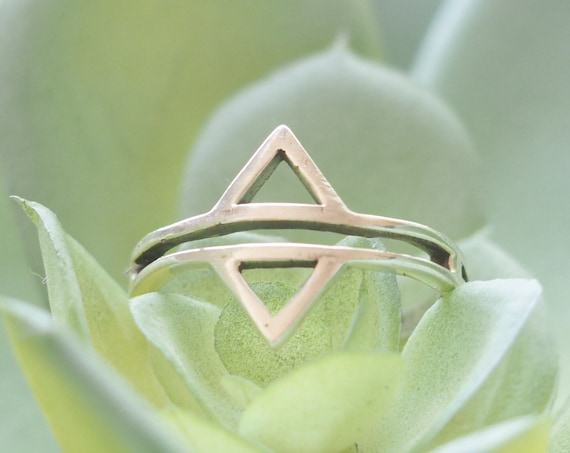 DIVINITY TRIANGLE RING - Sterling silver ring - Minimalist Jewellery - Stack ring - Infinity Ring - Triangle Jewelry - Aztec Ring - Gift
