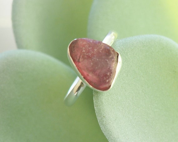 RARE RAW RUBY - High Frequency Crystal - Sterling silver 925 - Unpolished - Natural Gemstone - Rough Organic Crystal - Christmas - Minimal
