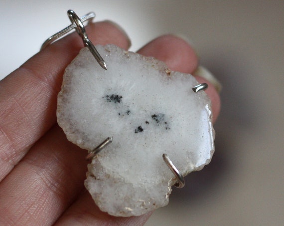 SOLAR QUARTZ NECKLACE - Bespoke Sterling Silver Necklace - Natural Quartz - Raw Necklace - Powerful Crystal - Energy Necklace - Freeform