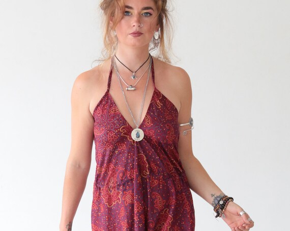 RUBY PAISLEY JUMPSUIT - Handmade - Vintage harem Style - Festival - Bohemian - Halter neck - Couture - Summer - Luxury - Playsuit - Wedding