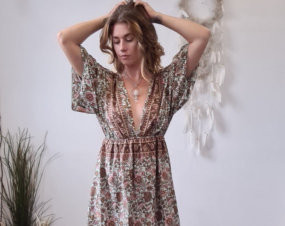 GRECIAN GODDESS DRESS - Backless - Multi Tie - Vintage Style - Bohemian Wedding - Greek - Maternity - Breast feeding - Free size - Winter