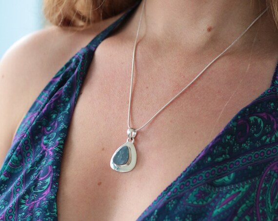 MAGIC OPAL NECKLACE - 925 Sterling Silver - Rare Australian Opal - Genuine Crystal - Birthstone Necklace - Healing Gemstone - Ocean Lover