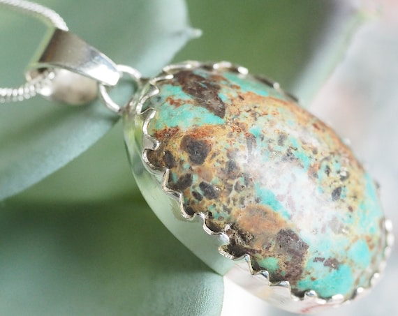 ATLAS TURQUOISE TALISMAN - Natural Turquoise - Hand carved bezel - Rare speckled crystal - December Birthstone - Unisex - Mens / Unisex