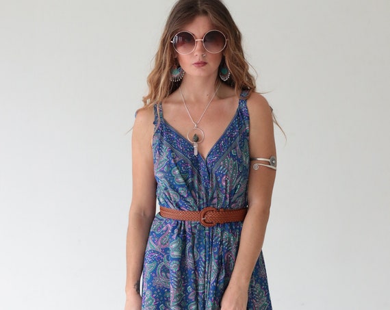 PAISLEY SKY JUMPSUIT - Vintage - Floral Jumpsuit - Summer - Wedding - Festival - Wide leg - 70's Style - Hippie - Holiday - Beach - Vacation