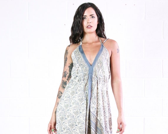 SILK PAISLEY JUMPSUIT - Silk Jumpsuit - Handmade - Vintage Sari fabric - Festival - Hippie - Halterneck - Couture - Upcycled