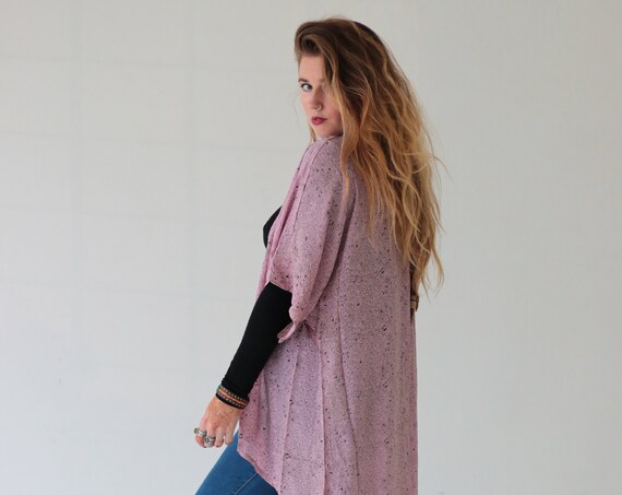 DUSTY STEVIE KIMONO - Silk Cardigan- Cover Up- Bohemian Kimono - Beach Kaftan- Waterfall - Bespoke - 100% silk - Eco Fashion - Up cycle