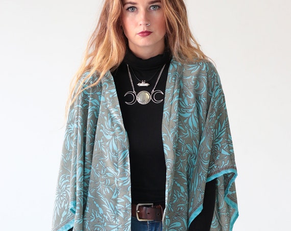 70'S STYLE KIMONO - Super soft - Silk Cover Up - Boho - Kaftan - Bespoke - Paisley - Maternity - Wedding - Retro - Vintage - Paisley - Gift