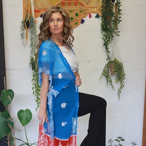 EMBELLISHED KIMONO SARI - Free size - Embroidered Fabric - Vintage - Kaftan - Hippie - Sparkly - Sequin - Glitter - Antique - Bohemian