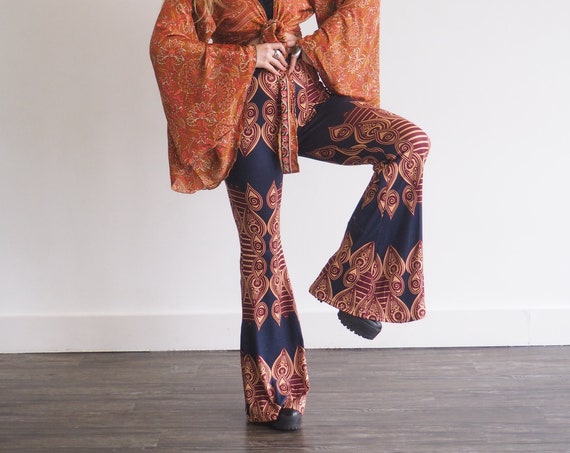 BOHO BELL BOTTOMS - Limited Edition Stretch Flares - Handmade - Vintage Style - 70's Hippie - Retro - Wide leg - Penny lane - 60's