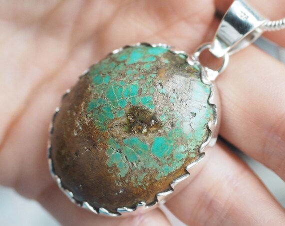 TURQUOISE DRAGON EGG - Natural Turquoise - Hand carved bezel - Rare Gemstone - Rough - December Birthstone - Unisex - D&D - Talisman power