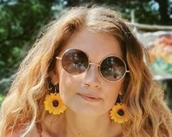 STATEMENT SUNFLOWER EARRINGS - Summer - Flower Power - Daisy - Hope Symbol - Yoga Jewellery - sunshine jewellery - gift set - resin art