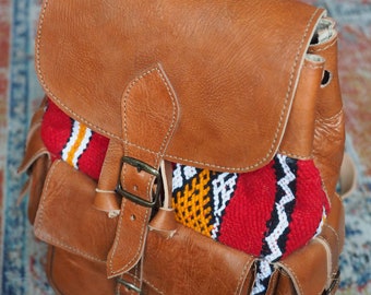 MOCHILA AZTECA XL Mochila grande de cuero Mochila de los años