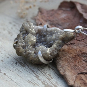 CRYSTAL CAVE NECKLACE- Sterling Silver- Amethyst Druzy- Bespoke Crystal Necklace- Healing Crystal- Silver Jewellery- Birth Stone- Vintage