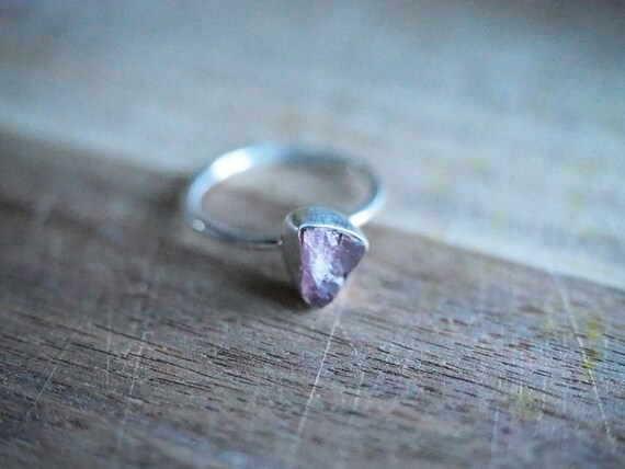 CRYSTAL STACK RING - 925 Sterling silver - Natural Raw Rough Gemstone - Rustic Crystal - Gemstone Chip - Mothers day Gift - Rose Quartz