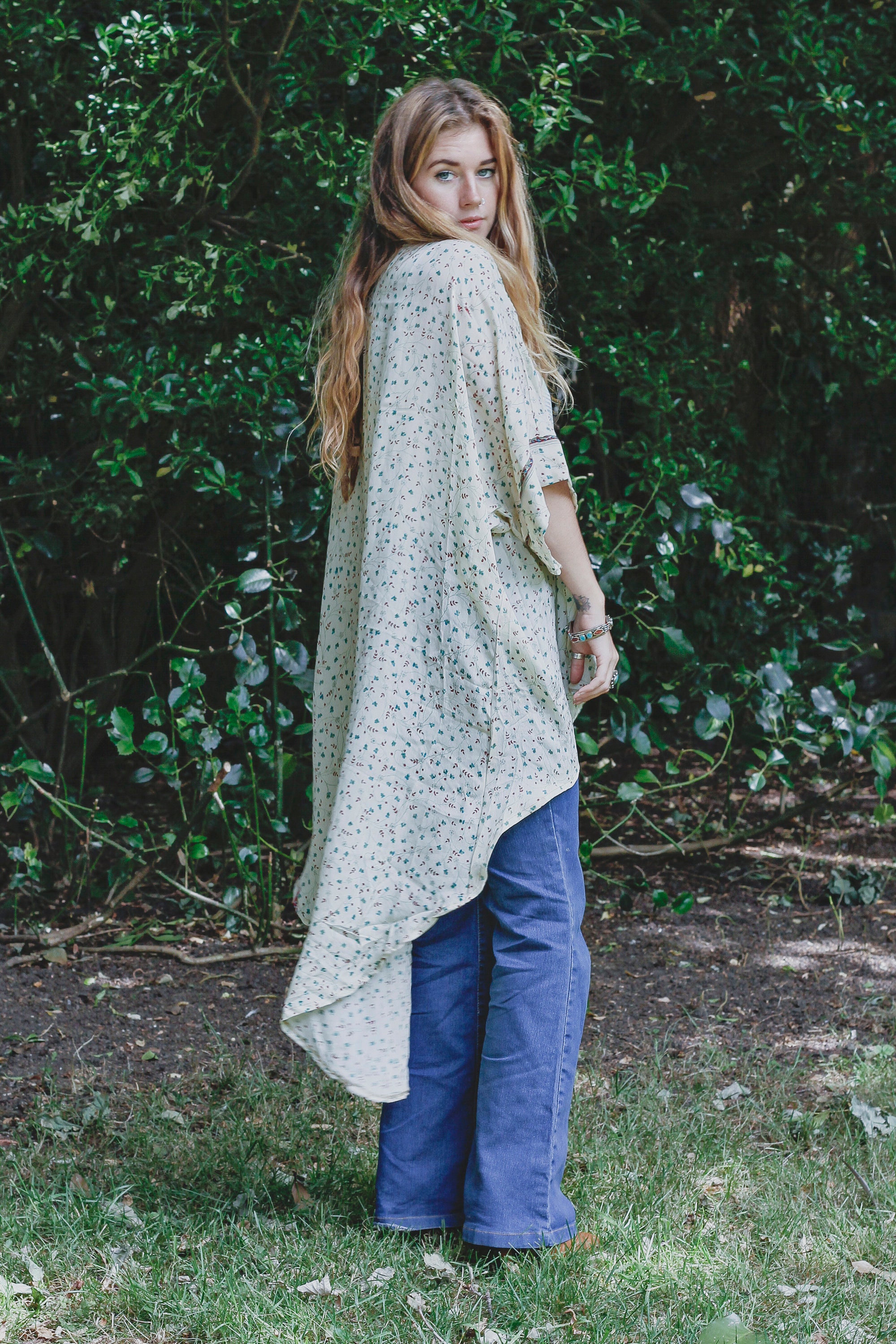 cream maxi kimono
