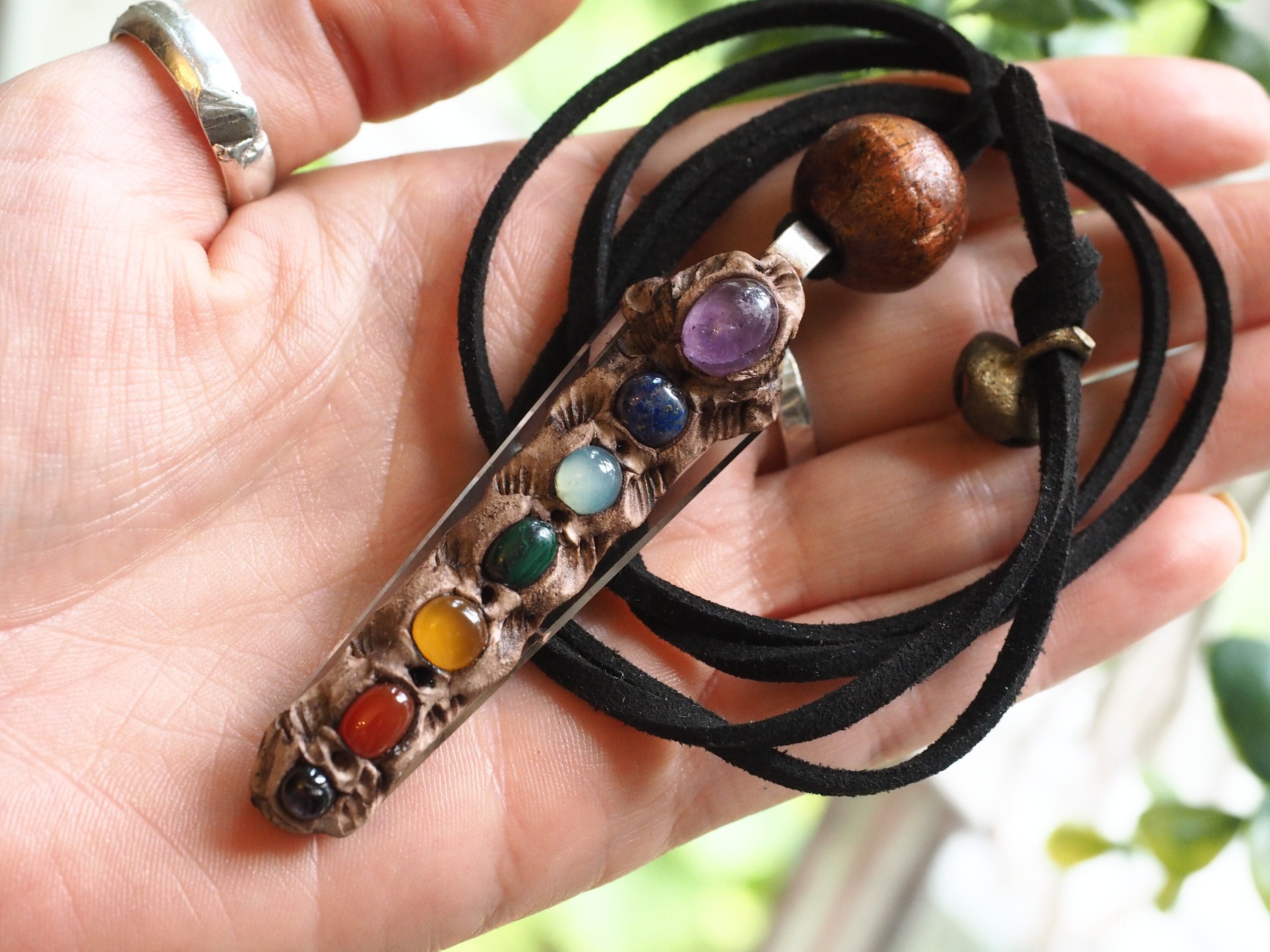 RAINBOW CHAKRA NECKLACE - 7 Chakra - Hippie - Crystal