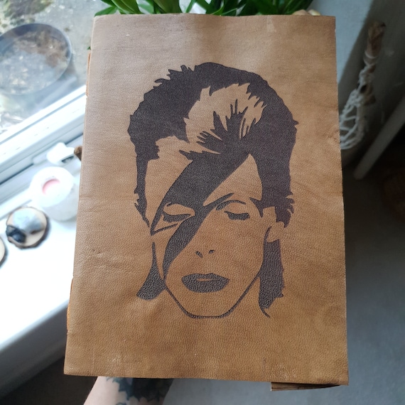 ZIGGY STARDUST JOURNAL - David Bowie - Vintage Leather Notebook - Sketch Book - Photo Album - Laser cut - Icon - Memory Book - Planner -