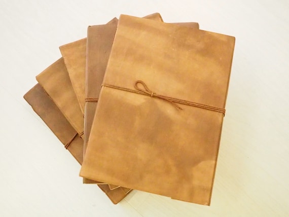 WHOLESALE JOURNALS - 5 piece Leather Journal - Natural Paper - Wedding Book - Pyrography - Craft book - Laser cutter - Scrapbook - Etching