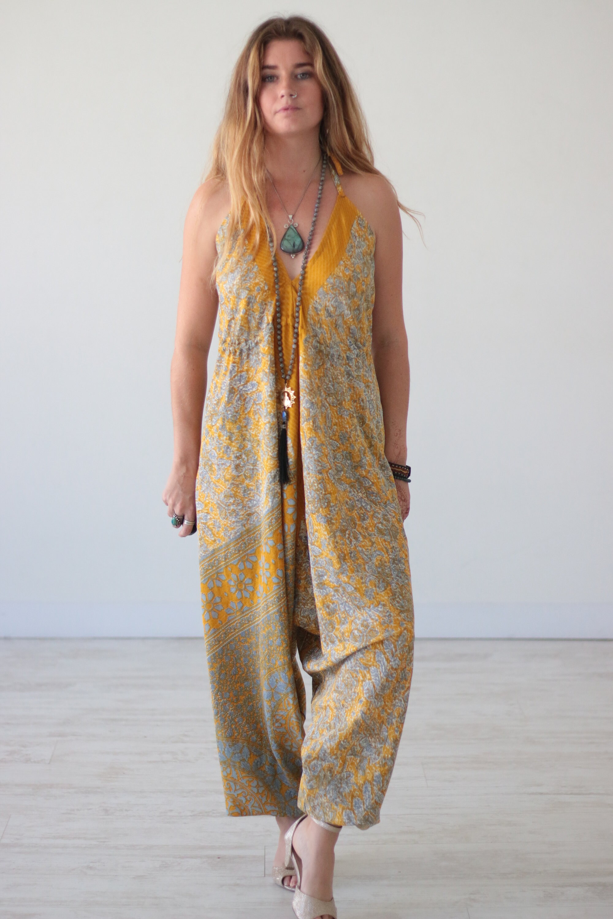 SOUL SHINE JUMPSUIT - Indian Silk - Block print - Handmade - Vintage ...